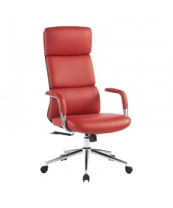 Καρέκλα γραφείου διευθυντή Bendona pakoworld pu σε κόκκινη απόχρωση 71x78x119-127εκ