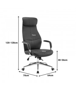 Καρέκλα γραφείου διευθυντή Ferka pakoworld pu σε πράσινη απόχρωση 64x71x120-128εκ