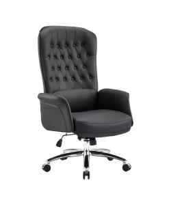 Καρέκλα γραφείου διευθυντή Kaline pakoworld pu σε μαύρη απόχρωση 69x79x115-123εκ