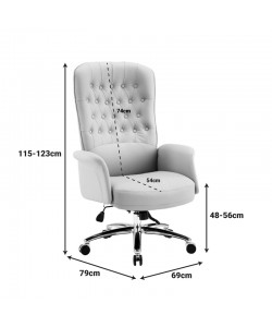 Καρέκλα γραφείου διευθυντή Kaline pakoworld pu σε μαύρη απόχρωση 69x79x115-123εκ