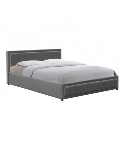 Κρεβάτι Huga pakoworld με αποθηκευτικό χώρο βελούδο ανθρακί 160x200εκ