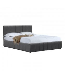 Κρεβάτι Snuggle pakoworld με αποθηκευτικό χώρο βελούδο ανθρακί 160x200εκ