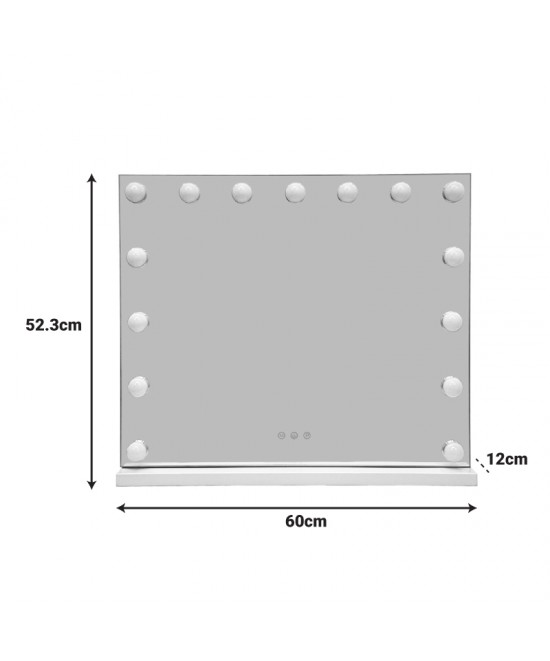 Καθρέπτης Led Hollywood Inart μέταλλο λευκό 60x12x52.3εκ