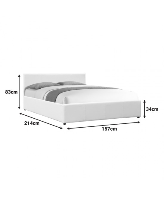Κρεβάτι Dellia pakoworld με αποθηκευτικό χώρο pu λευκό 150x200εκ Κρεβάτι Dellia pakoworld με αποθηκευτικό χώρο pu λευκό 150x200εκ
