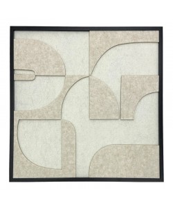 Πίνακας με πλαίσιο Jeire Inart λευκό 62x2.5x62εκ