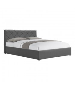 Κρεβάτι Dreamie pakoworld με αποθηκευτικό χώρο βελούδο ανθρακί 160x200εκ