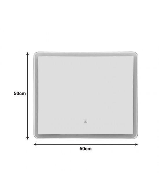 Καθρέπτης Led Quadrou Inart  pp-αλουμίνιο 60x3x50εκ