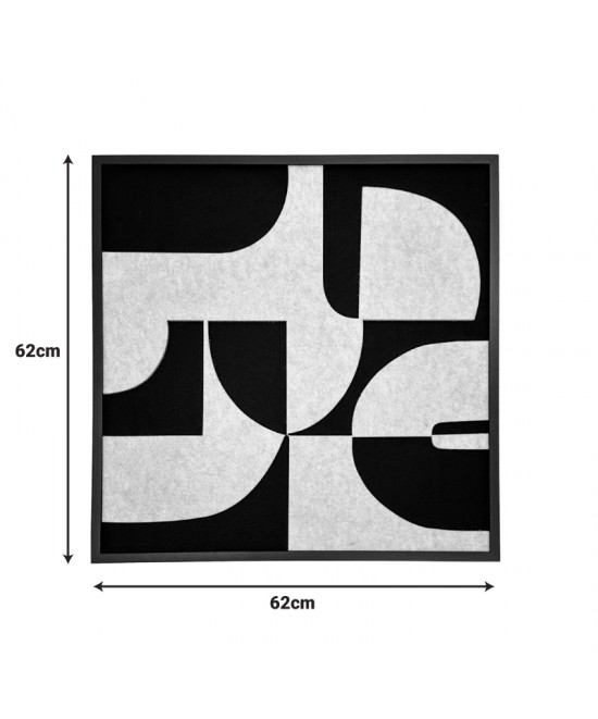 Πίνακας με πλαίσιο Jeire Inart μαύρο-λευκό 62x2.5x62εκ