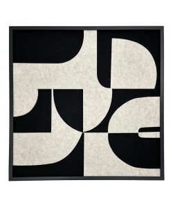 Πίνακας με πλαίσιο Jeire Inart μαύρο-λευκό 62x2.5x62εκ