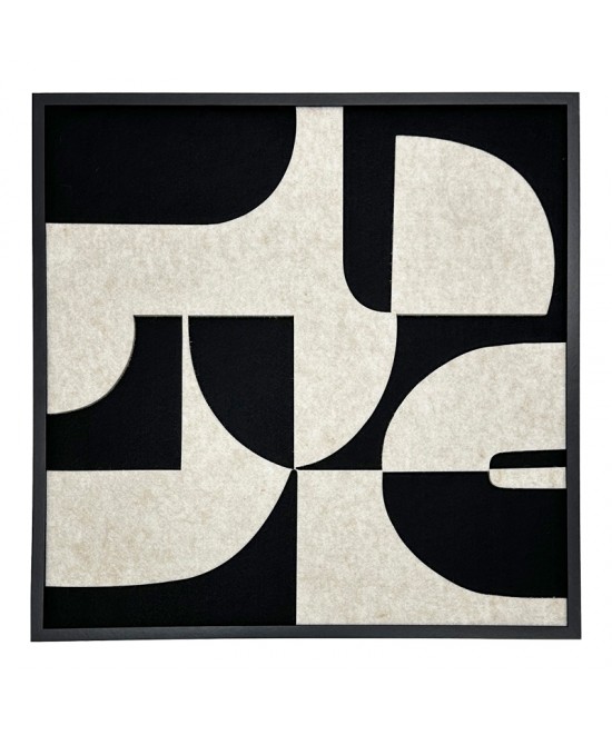 Πίνακας με πλαίσιο Jeire Inart μαύρο-λευκό 62x2.5x62εκ