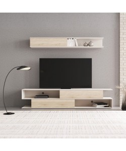 Σύνθετο σαλονιού Brick pakoworld σε oak-κρεμ απόχρωση 240x40x50.4εκ