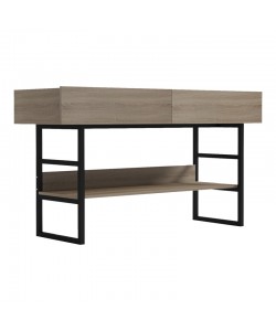 Κονσόλα Vien pakoworld σε sonoma-μαύρη απόχρωση 139x43x75.5εκ