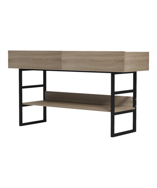 Κονσόλα Vien pakoworld σε sonoma-μαύρη απόχρωση 139x43x75.5εκ