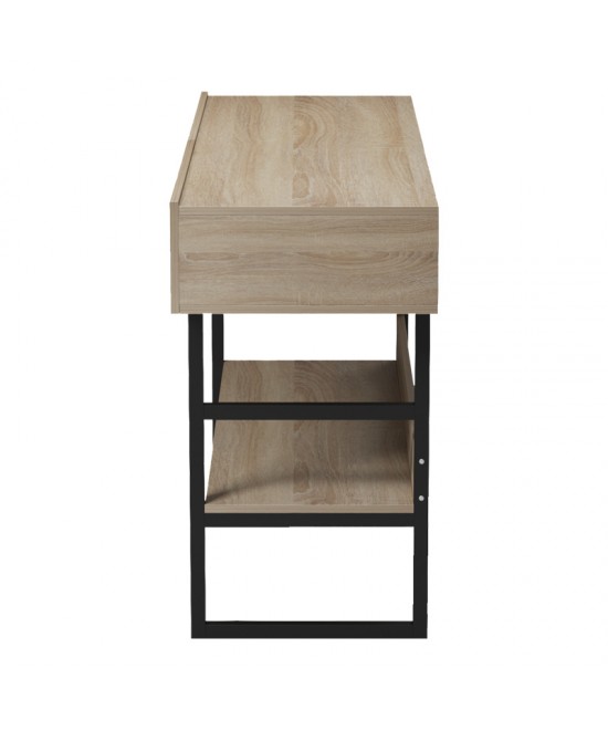 Κονσόλα Vien pakoworld σε sonoma-μαύρη απόχρωση 139x43x75.5εκ