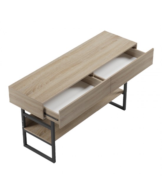 Κονσόλα Vien pakoworld σε sonoma-μαύρη απόχρωση 139x43x75.5εκ
