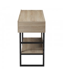 Κονσόλα Vien pakoworld σε sonoma-μαύρη απόχρωση 139x43x75.5εκ
