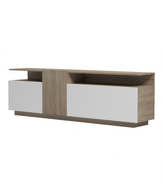 Μπουφές Vendora pakoworld σε sonoma-λευκή απόχρωση 150x29.5x46.3εκ