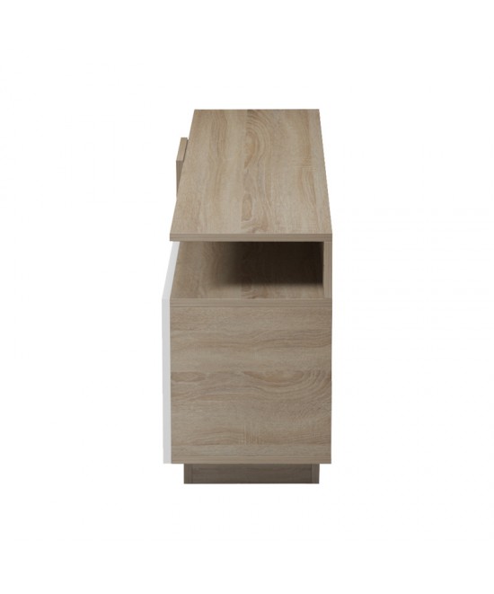 Μπουφές Vendora pakoworld σε sonoma-λευκή απόχρωση 150x29.5x46.3εκ