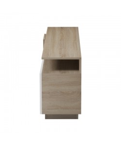Μπουφές Vendora pakoworld σε sonoma-λευκή απόχρωση 150x29.5x46.3εκ