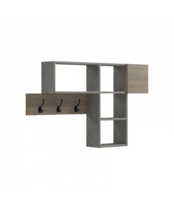 Κρεμάστρα τοίχου Wenia pakoworld σε sonoma απόχρωση με μπεζ μαρμάρου 99.5x15x61εκ