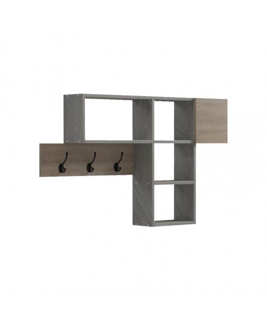 Κρεμάστρα τοίχου Wenia pakoworld σε sonoma απόχρωση με μπεζ μαρμάρου 99.5x15x61εκ