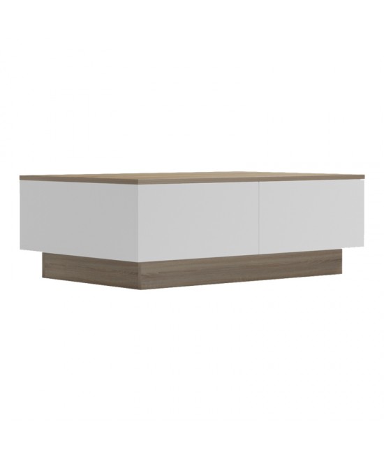 Τραπέζι σαλονιού Winey pakoworld σε sonoma-λευκή απόχρωση 90x60x31.5εκ Τραπέζι σαλονιού Winey pakoworld σε sonoma-λευκή απόχρωση 90x60x31.5εκ