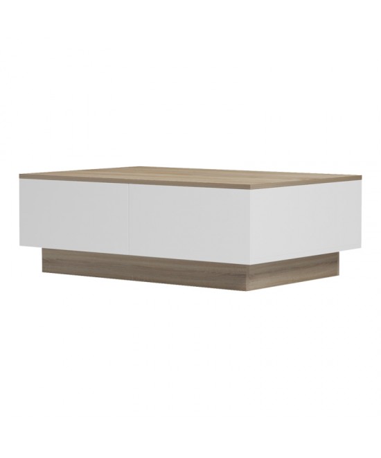 Τραπέζι σαλονιού Winey pakoworld σε sonoma-λευκή απόχρωση 90x60x31.5εκ Τραπέζι σαλονιού Winey pakoworld σε sonoma-λευκή απόχρωση 90x60x31.5εκ