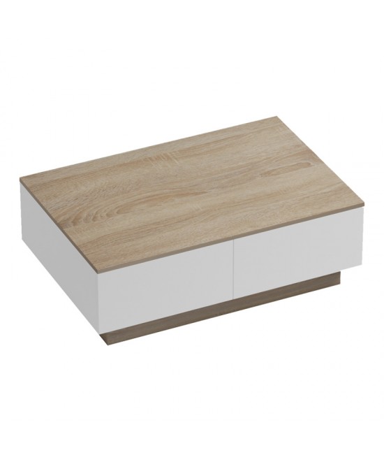 Τραπέζι σαλονιού Winey pakoworld σε sonoma-λευκή απόχρωση 90x60x31.5εκ Τραπέζι σαλονιού Winey pakoworld σε sonoma-λευκή απόχρωση 90x60x31.5εκ