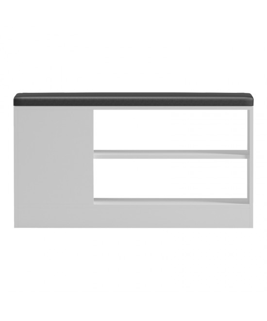 Παπουτσοθήκη-σκαμπό Deboule pakoworld 8 ζευγών σε λευκή-μαύρη απόχρωση 90x30x46εκ