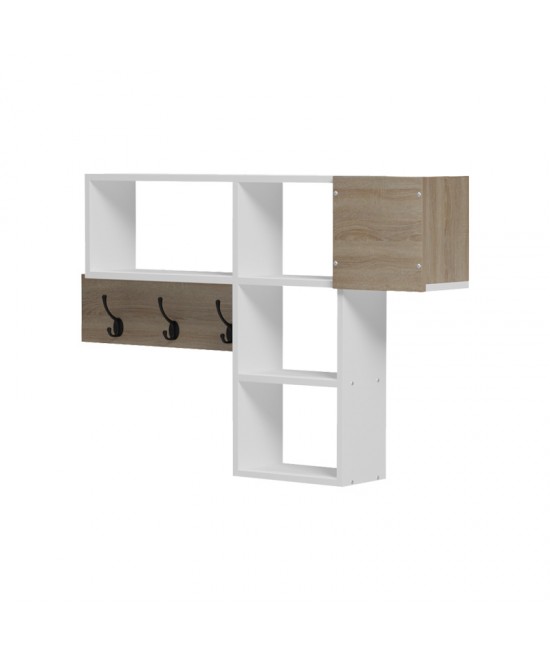 Κρεμάστρα τοίχου Wenia pakoworld σε sonoma-λευκό 99.5x15x61εκ