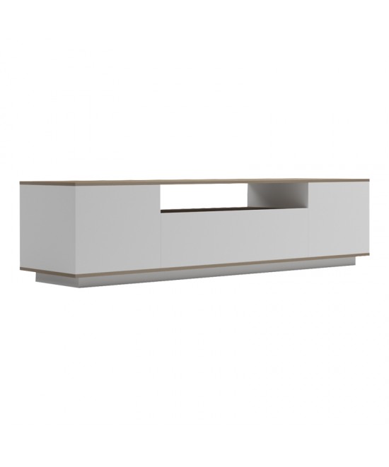Έπιπλο τηλεόρασης Winey pakoworld σε sonoma-λευκή απόχρωση 180x44.5x44.5εκ