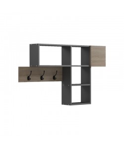 Κρεμάστρα τοίχου Wenia pakoworld σε sonoma-ανθρακί απόχρωση 99.5x15x61εκ