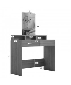 Τουαλέτα κρεβατοκάμαρας Frentsel pakoworld σε sonoma απόχρωση 100x40x140εκ