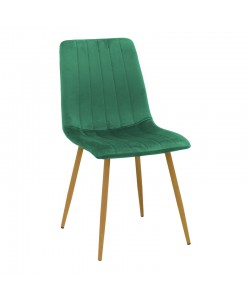 Καρέκλα Noor pakoworld βελούδο κυπαρισσί - πόδια σε φυσική απόχρωση 44x53x86εκ