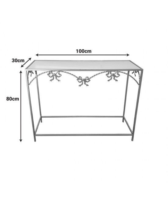 Κονσόλα Frensia Inart μέταλλο σε χρυσή απόχρωση 100x30x80εκ