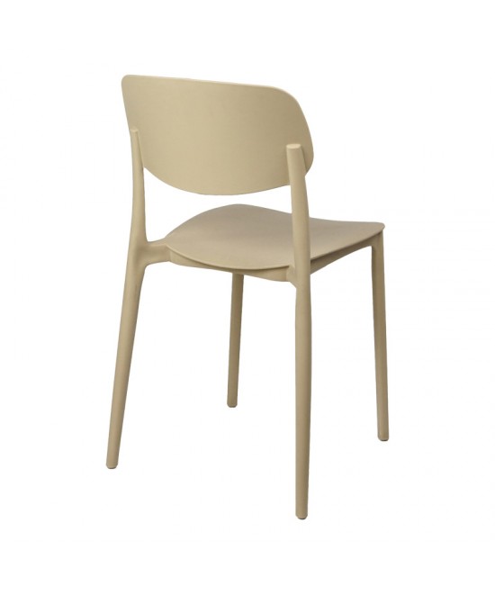 Καρέκλα Berdian pakoworld στοιβαζόμενη pp σε cappuccino απόχρωση 38x49x79εκ