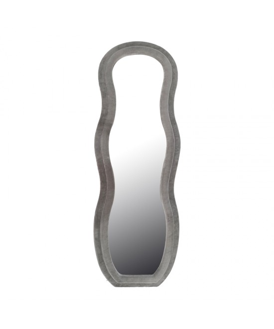 Καθρέπτης Glinde Inart βελούδο σε γκρι απόχρωση 50x3.3x150εκ