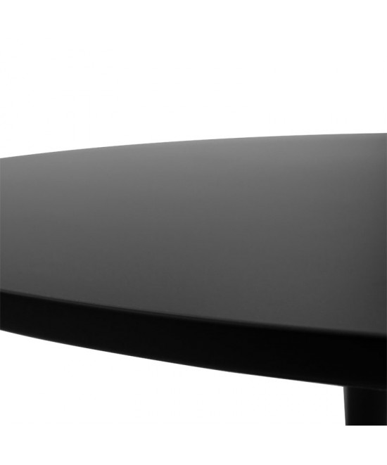 Τραπεζαρία Balou-Noor pakoworld σετ 5τεμ MDF μαύρο-κίτρινο Φ120x73εκ