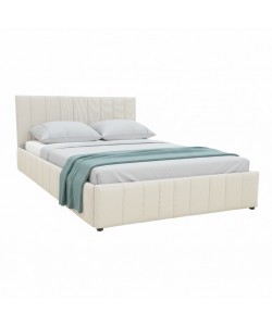 Κρεβάτι Snuggle pakoworld με αποθηκευτικό χώρο ύφασμα μπεζ 160x200εκ