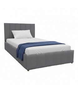 Κρεβάτι Snuggle pakoworld με αποθηκευτικό χώρο βελούδο ανθρακί 120x200εκ