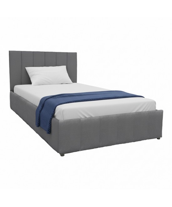 Κρεβάτι Snuggle pakoworld με αποθηκευτικό χώρο βελούδο ανθρακί 120x200εκ