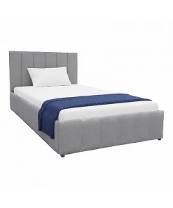 Κρεβάτι Snuggle pakoworld με αποθηκευτικό χώρο βελούδο γκρι 120x200εκ