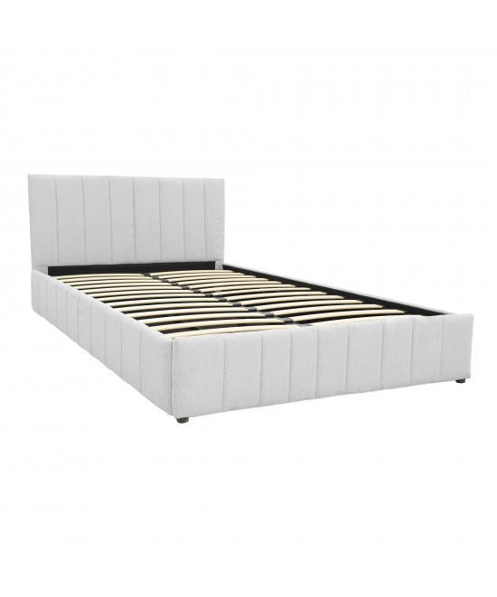 Κρεβάτι Snuggle pakoworld με αποθηκευτικό χώρο ύφασμα γκρι 160x200εκ