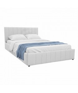 Κρεβάτι Snuggle pakoworld με αποθηκευτικό χώρο ύφασμα γκρι 160x200εκ