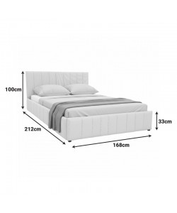 Κρεβάτι Snuggle pakoworld με αποθηκευτικό χώρο ύφασμα γκρι 160x200εκ