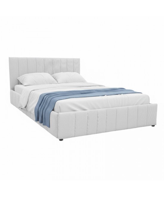 Κρεβάτι Snuggle pakoworld με αποθηκευτικό χώρο ύφασμα γκρι 160x200εκ