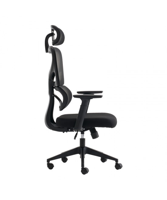 Καρέκλα γραφείου διευθυντή Cadrey pakoworld mesh μαύρο 67x64x120-128εκ