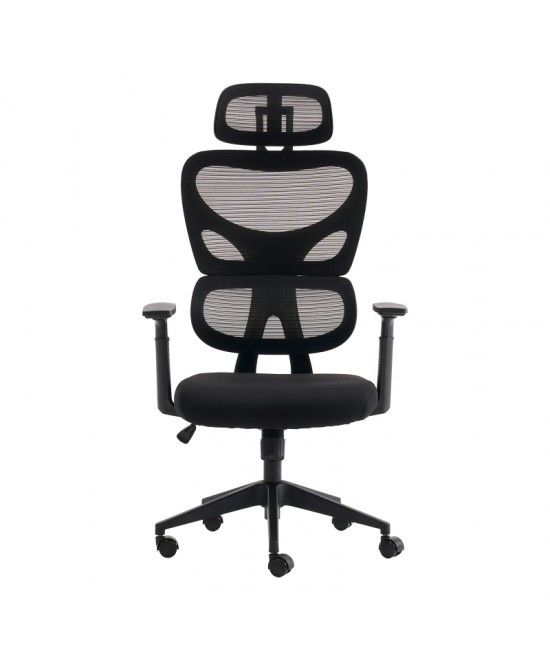 Καρέκλα γραφείου διευθυντή Cadrey pakoworld mesh μαύρο 67x64x120-128εκ