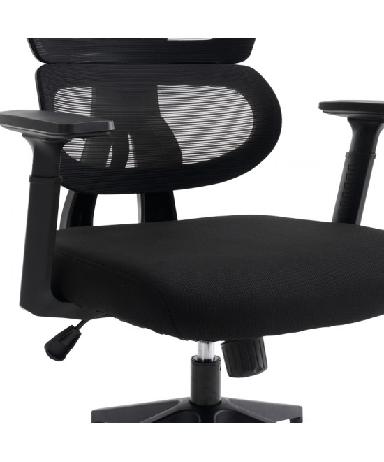 Καρέκλα γραφείου διευθυντή Cadrey pakoworld mesh μαύρο 67x64x120-128εκ