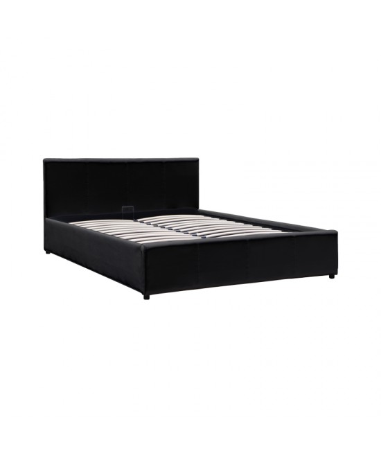 Κρεβάτι Dellia pakoworld με αποθηκευτικό χώρο pu μαύρο 120x200εκ